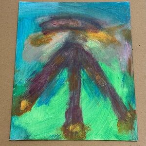 acrylic painting on canvas 8x10 love weird wellness art New abstract fantastic